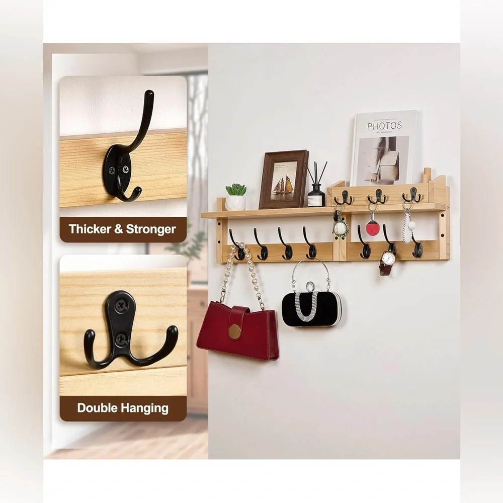 Black Wood 28.9 inch Storage Shelf